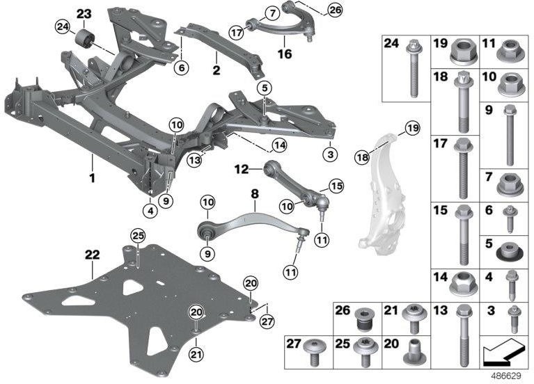 BMW左側の底部に本物のQuerlenker左にゴム製のベアリングがあります（31126866197）| 31126866197