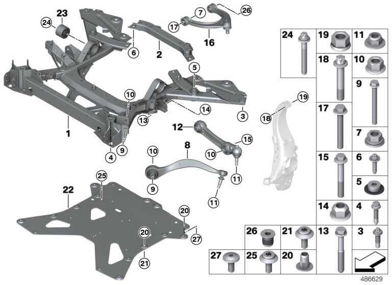右側にゴム製のベアリングを備えたBMW純正Querlenker（31126866198）| 31126866198