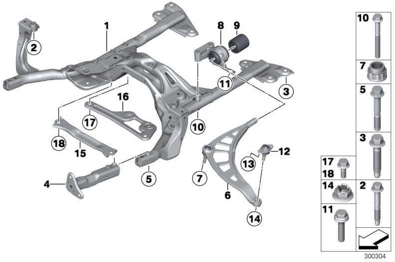BMW純正Querlenker Left Mini（31129806519）| 31129806519