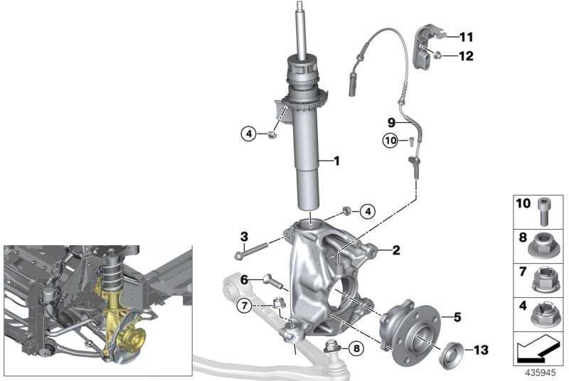 BMW右側の本物のSchwenklager fall correction +30min I3（31216859114）| 31216859114