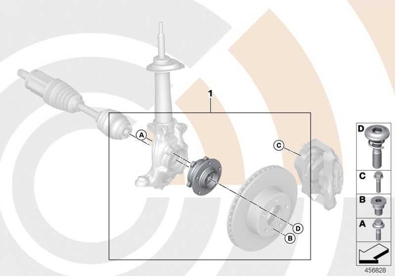 BMW純正修理セットFront Value Line X1（31222409787）のRADベアリング| 31222409787