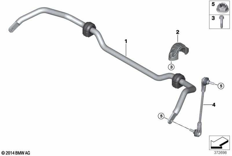 BMW正面にゴム製ベアリングを備えた本物の安定剤（31306853913）| 31306853913
