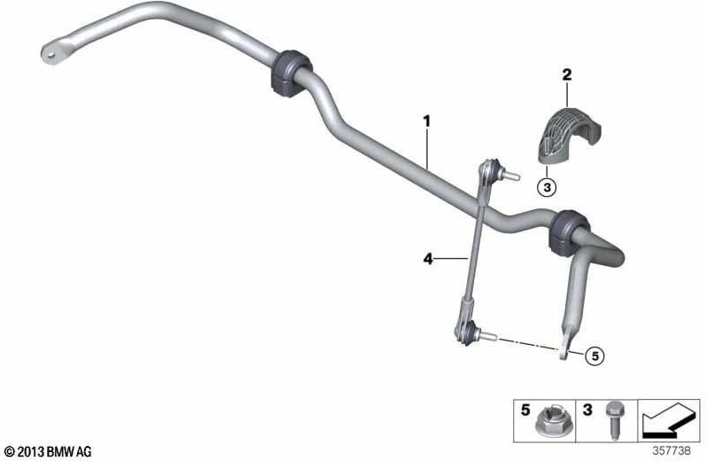 BMW正面にゴム製のベアリングを備えた本物の安定剤（31306859880）| 31306859880