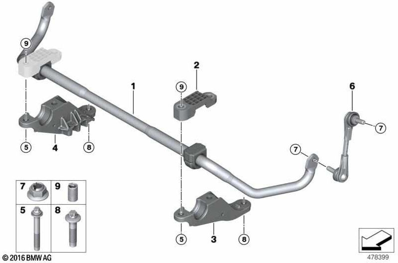 BMW右側の本物の保持ブラケットスタビライザー（31306884012）| 31306884012