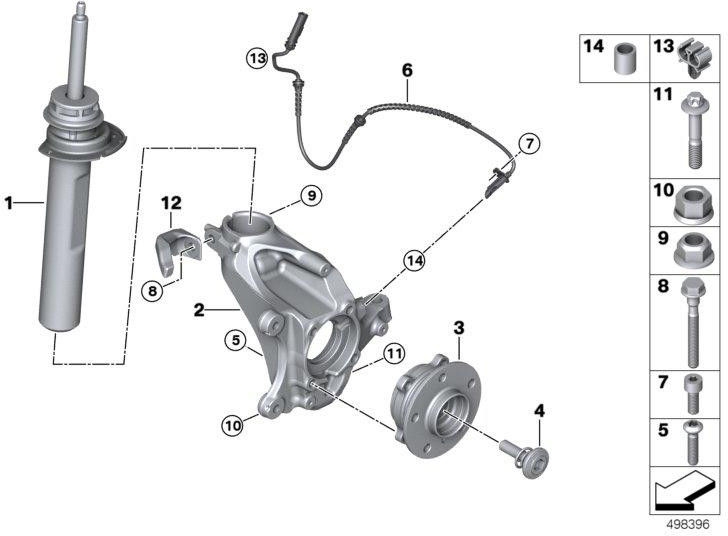 BMW純正Federbein Front Right（31306886754）| 31306886754