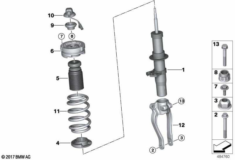 BMW本物のFederbein EDC Front Left（31307856893）| 31307856893