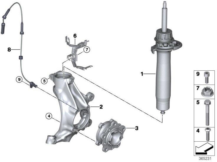 BMW純正Federbein Front Left（31312284945）| 31312284945