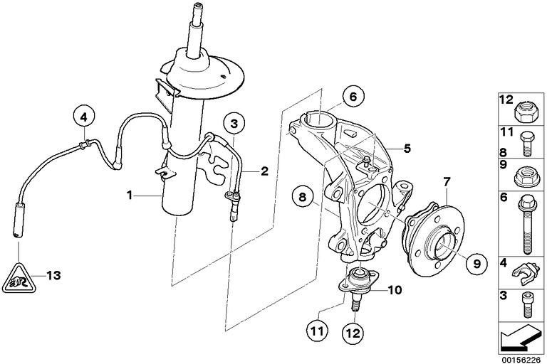 BMW純正Federbein Front Left（31316780473）| 31316780473