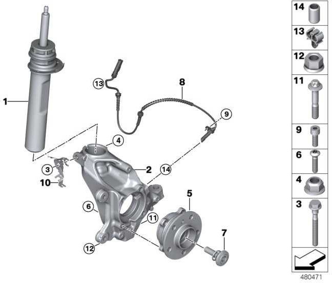 前面のBMW純正Sprbein左mini（31316852413）| 31316852413