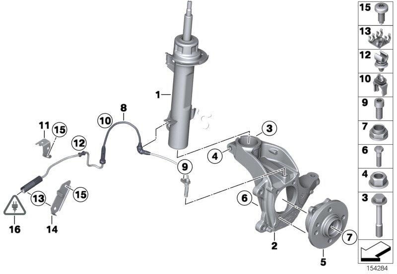 BMW本物のFederbein Front Right（31316857138）| 31316857138