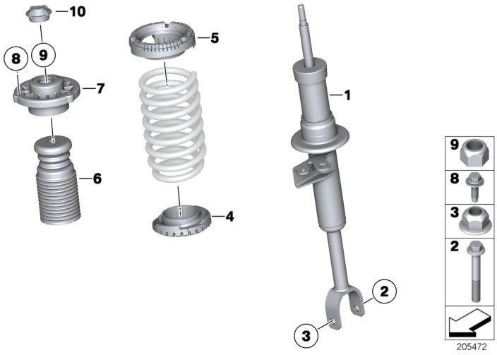 BMW本物のFederbein Front Left（31316860747）| 31316860747