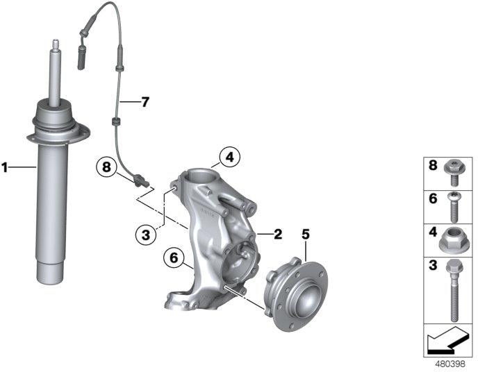 BMW本物のFederbein Front（31316876755）| 31316876755