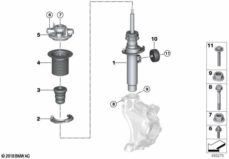 BMW純正Federbein Front Left（31316879193）| 31316879193