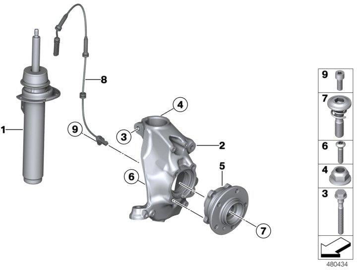 BMW純正Federbein Front Left（31316883323）| 31316883323