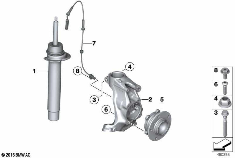 BMW本物のFederbein Front（31316883326）| 31316883326