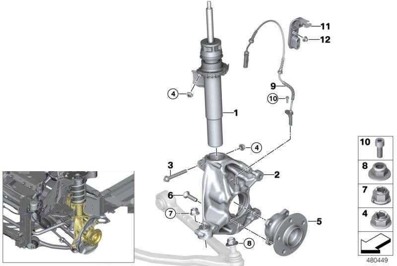 BMW純正Federbein Front Left（31316887105）| 31316887105