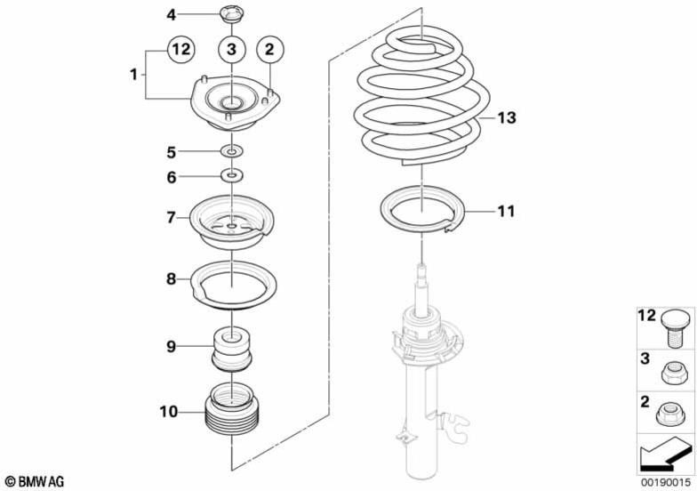 BMW純正ネジスプリングフロント（31336777189）| 3133677189