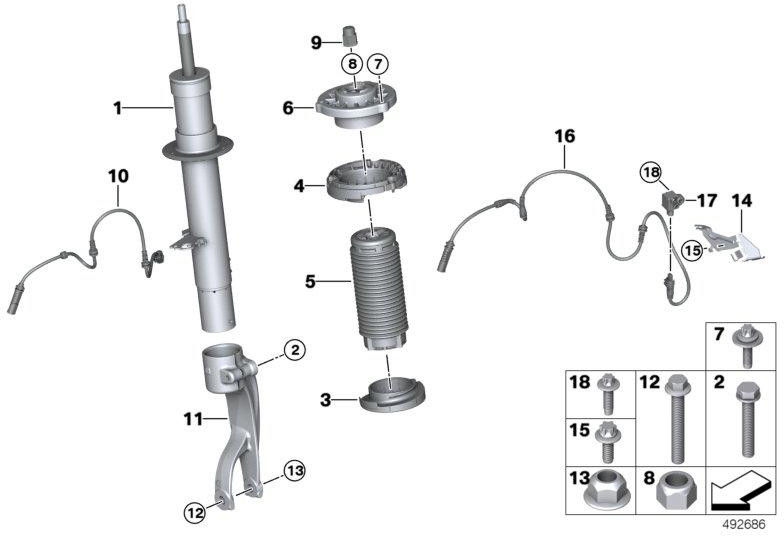 保護チューブを備えたBMW純正追加ダンパーL0 = 68 C25（31336866803）| 3133686803