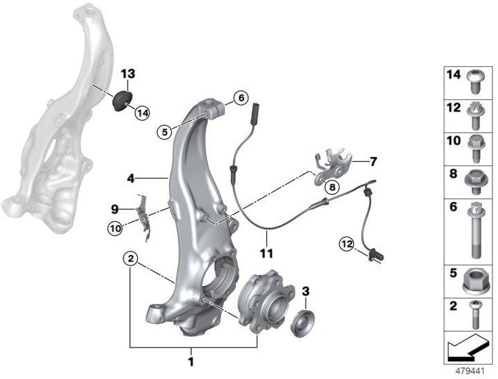 BMW純正セットラッドベアリングフロント（31402408654）| 31402408654