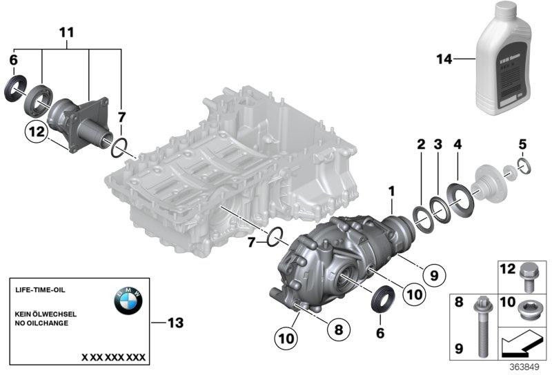 BMW本物のフロントアクスルギアi = 2.81（31508623110）| 31508623110