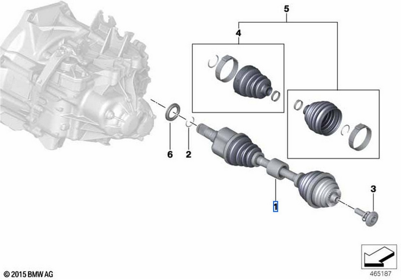 BMW本物のドライブシャフト左（d = 25mm）（31605A2E055）| 31605A2E055