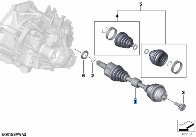 BMW本物のドライブシャフト左（31605A2E057）| 31605A2E057