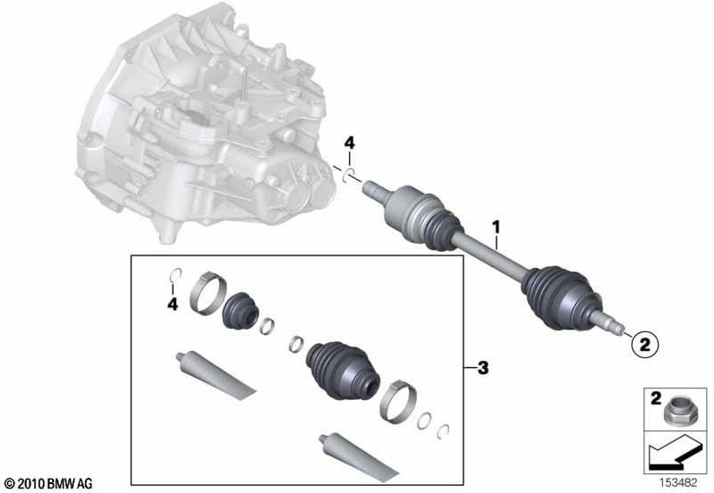BMW純正出力シャフト左（31608605473）| 31608605473