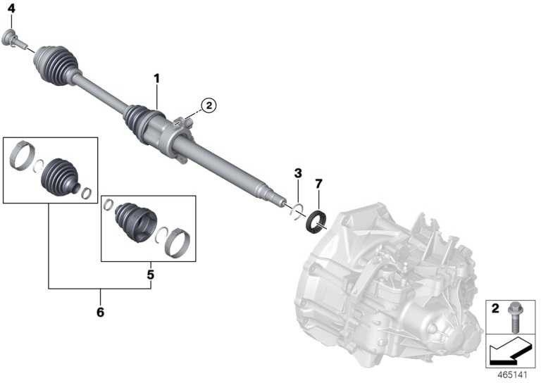 右側のBMW純正出力シャフト（31608661690）| 31608661690