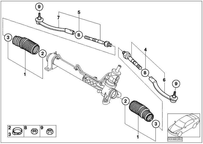 右のミニ上のBMW本物のタイロッド（32116780786）| 32116780786