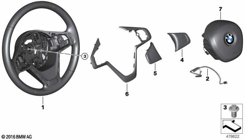 BMW本物のステアリングホイールレザー（32306860356）| 32306860356
