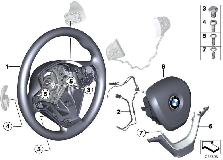 BMW純正スポーツステアリングホイールレザースイッチ（32306879926）| 32306879926