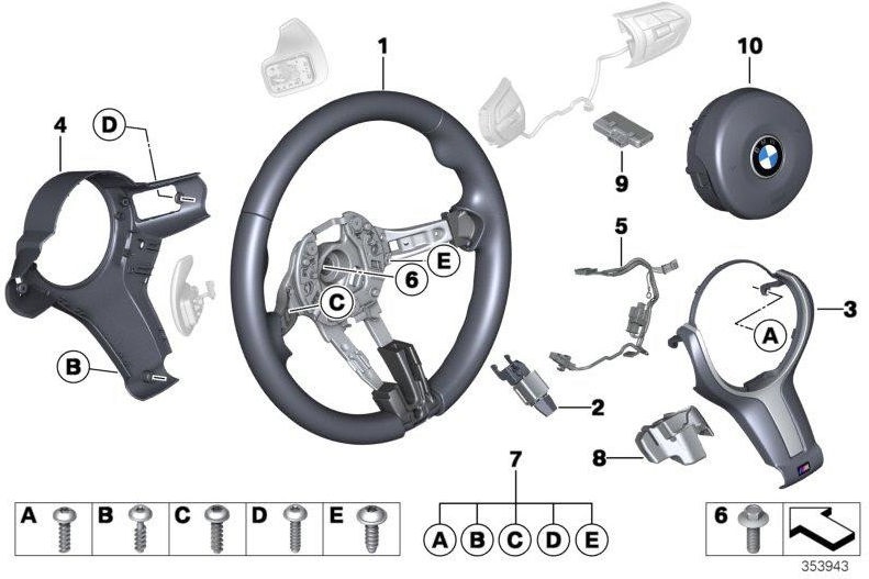 BMW純正Mスポーツステアリングホイールレザー（32307851520）| 32307851520