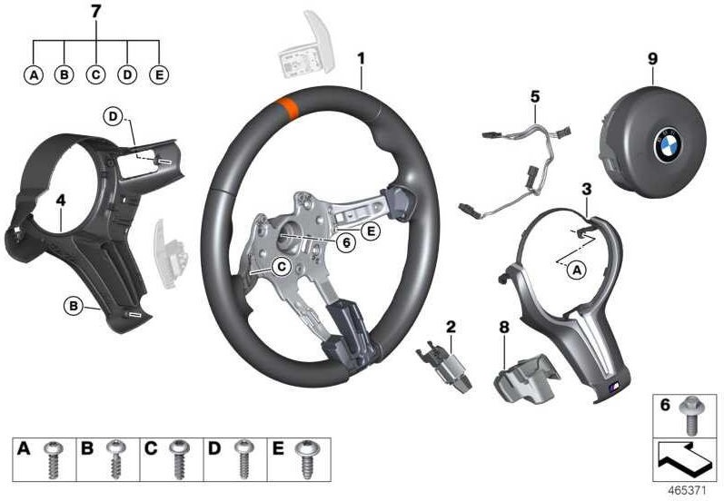BMW純正MスポーツステアリングホイールAirb。AlcantaraMultif。 GTS 4シリーズ（32307990790）| 32307990790