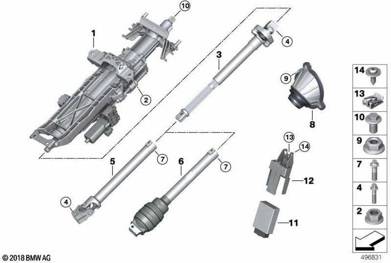 BMW本物のコントロールユニットステアリングコラム（32308842043）| 32308842043