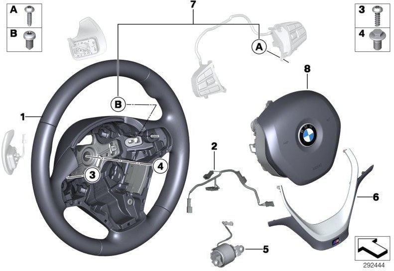BMW純正スポーツステアリングホイールレザースイッチブラック（32309864178）| 32309864178