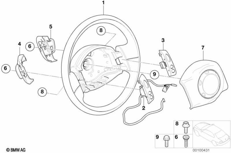BMW純正レザーステアリングホイール "クーパーS"多機能（32330146480）| 32330146480