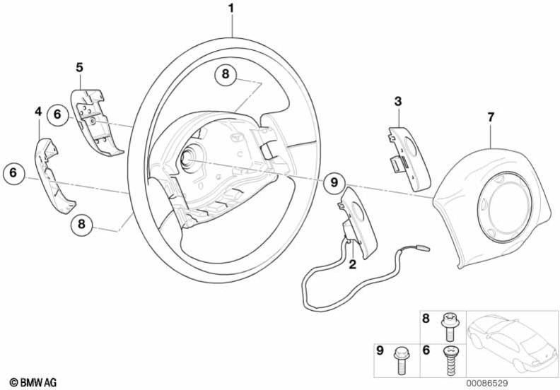 BMW純正ステアリングホイールフォームエアバッグ（32341513095）| 32341513095