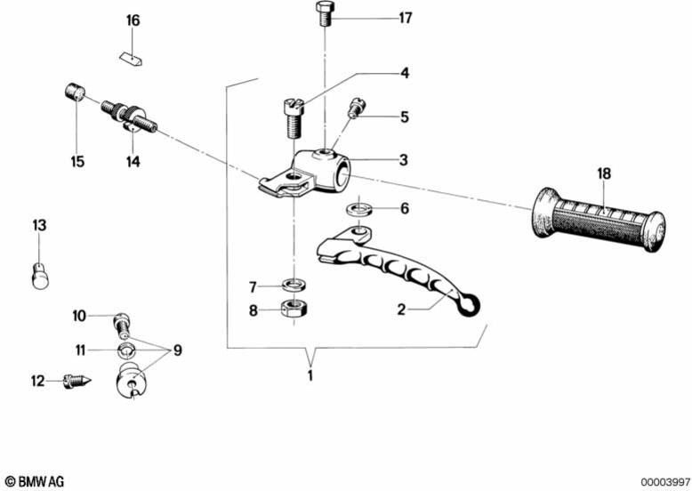 左のBMW本物のハンドレバー（32721233348）| 3272123348