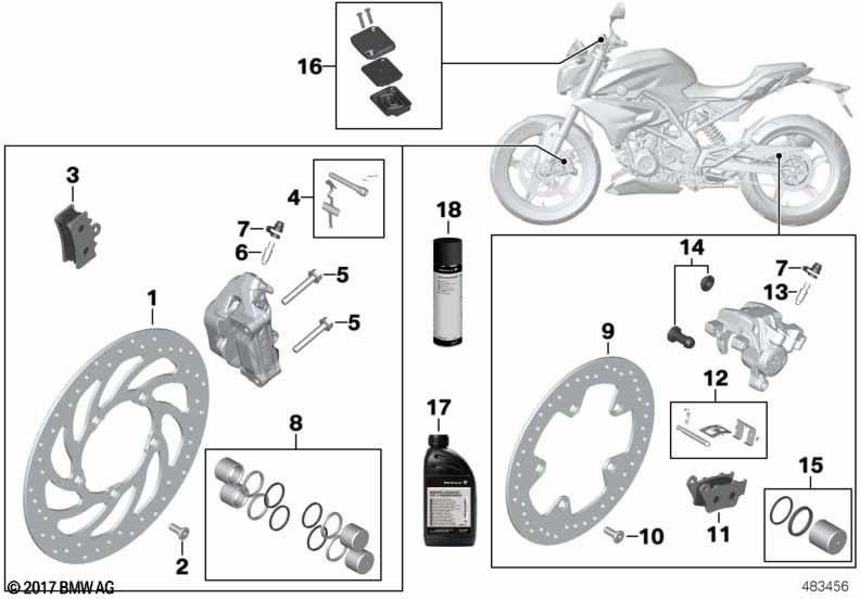 BMW本物のセット蓋補償コンテナブレーキ（32728569419）| 32728569419