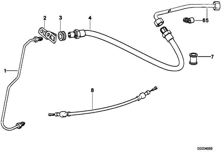 BMW本物のブレーキケーブルl = 619mm、d = 7mm（32731235739）| 32731235739