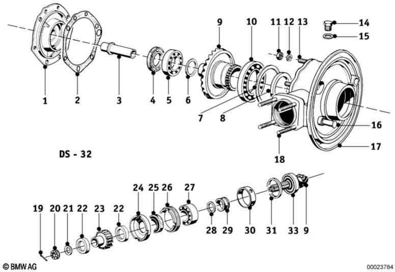 BMW本物のシーリングセットリアアクスルギア（33000008419）| 33000008419