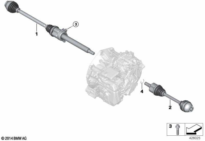 BMW左後部の本物の出力シャフト（33208611321）| 33208611321