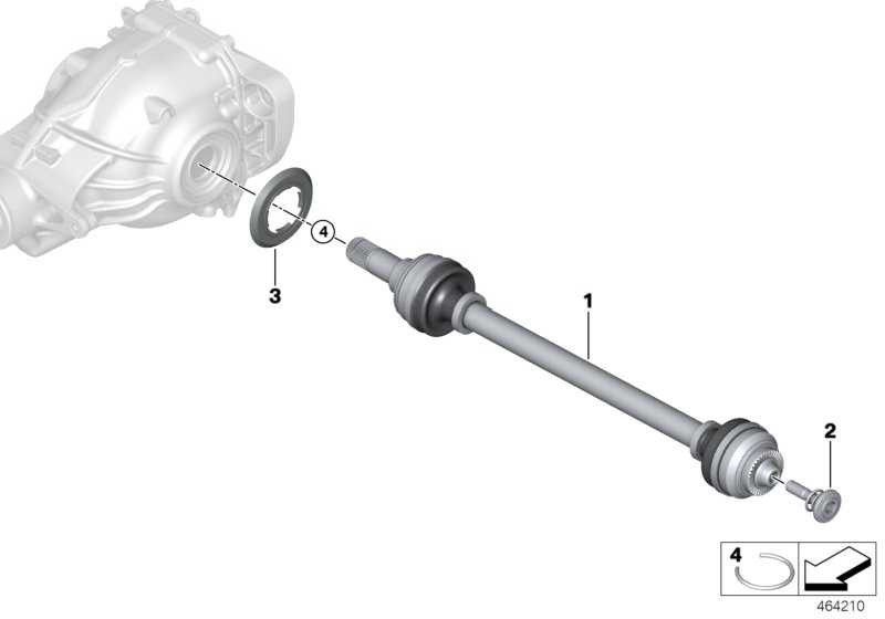 BMW本物の出力シャフト左d = 37.5mm 7シリーズ（33208639457）| 33208639457