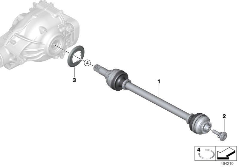 BMW本物の出力シャフト左d = 34mm（33208639465）| 33208639465