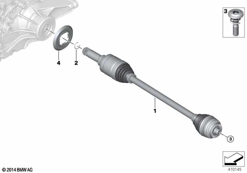 BMW本物の出力シャフトd = 33.5mm（33208679838）| 33208679838