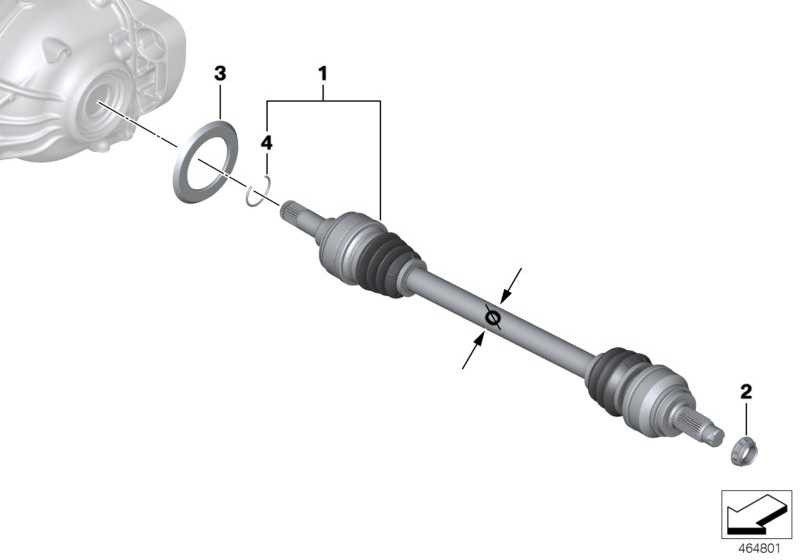 BMW純正出力シャフト左d = 25mm（33208680347）| 33208680347