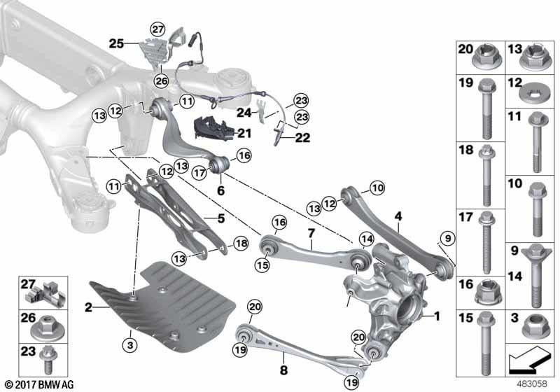 右にゴム製のベアリングを備えたBMW本物のQuerlenker（33306878022）| 33306878022