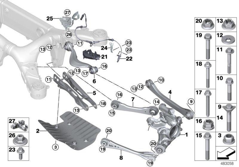 BMWゴムベアリング付きの本物の縦方向のハンドルバー（33306893528）| 33306893528