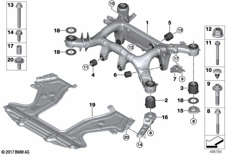 BMW純正Hinterachräger（33316873232）| 33316873232