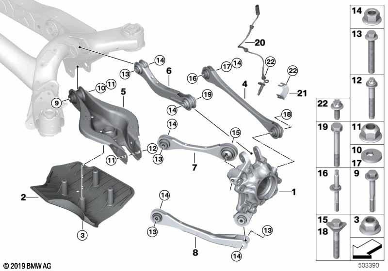 右側にゴム製のベアリングを備えたBMW本物のガイドガイド（33326878632）| 33326878632